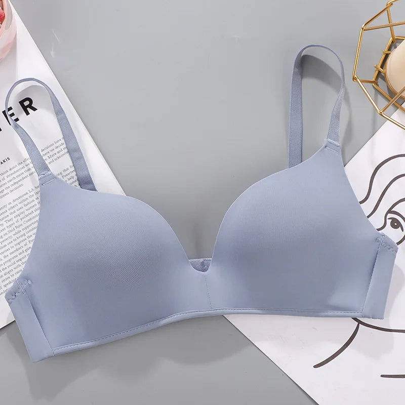 Sexy No Wire Push Up Underwear Women Seamless Bra Girls Students Breathable Thin Bras Female's Bra Breathable Gathered Lingerie