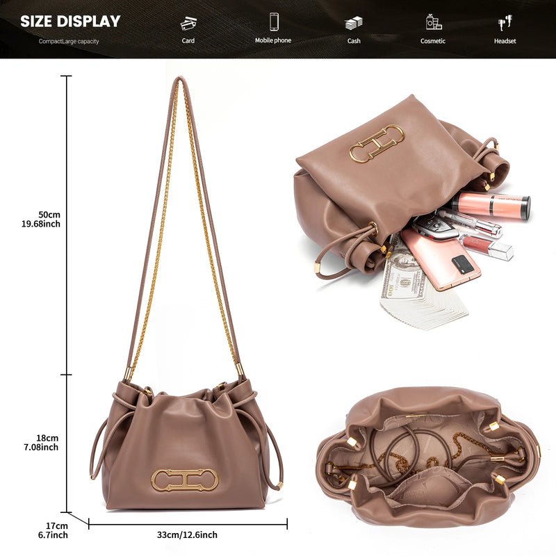 CHCH Women's Shoulder Bag New PU Cloud Bag 2024 New Crossbody Bag Party Wallet