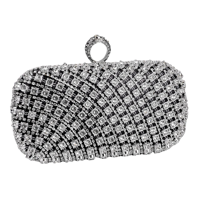 Small Rhinestone Square Purse Trend Luxury Designer Chain Shoulder Bag Women's Handbags Wallets Evening Bag For Wedding ﻿