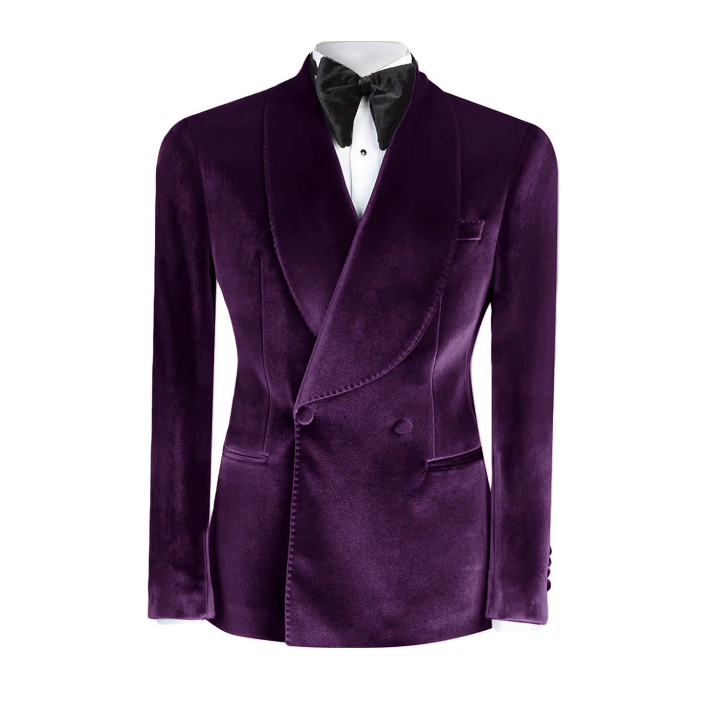 Formal Velvet Men's Suits Blazer Double Breasted Jacket 1 Piece Elegant Slim Fit Male Clothing Wedding Men Business Casual Coats