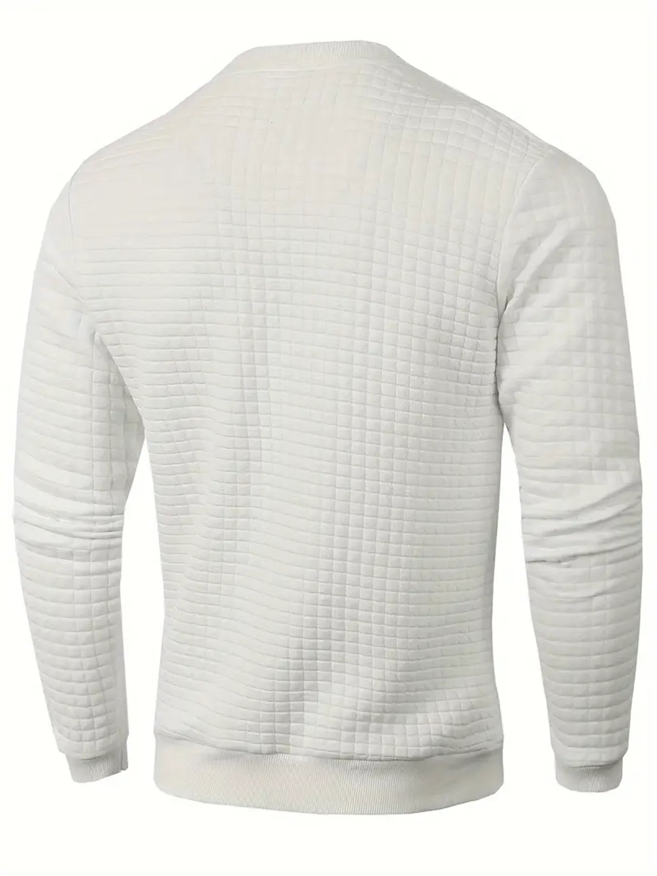 Autumn Men's Crew Neck Pullover Solid Color Casual Jacquard Check Sweatshirt Long Sleeve Warm Slim Sweaters Knitted Streetwear