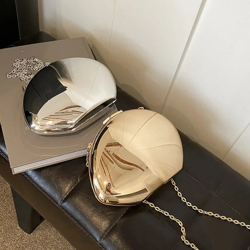 Luxury Designer Evening Clutch Clear Acrylic Women Handbags Fashion Shoulder Bag Half Moon Wedding Purses Party Tote Ladies