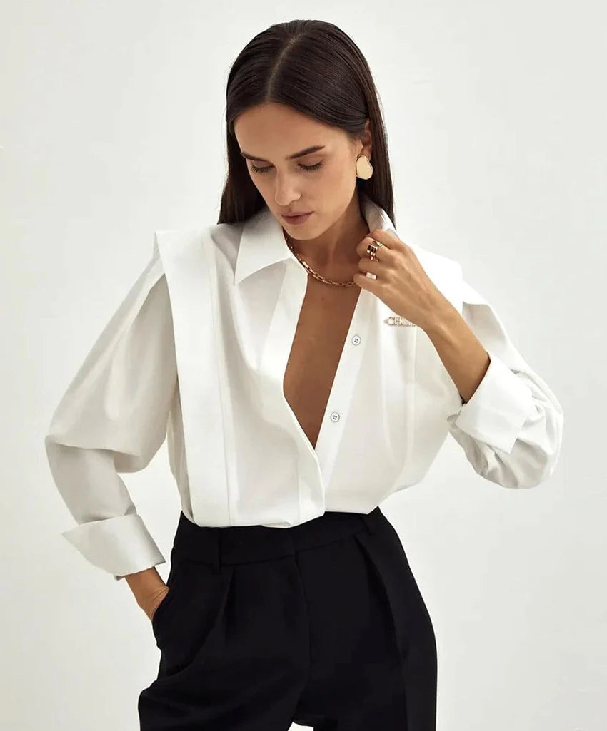 New Women's Shirt 2025 Commuter Versatile Business Long Sleeved Female Shirt Cotton Fabric Elegant Fashion Casual Ladies Tops