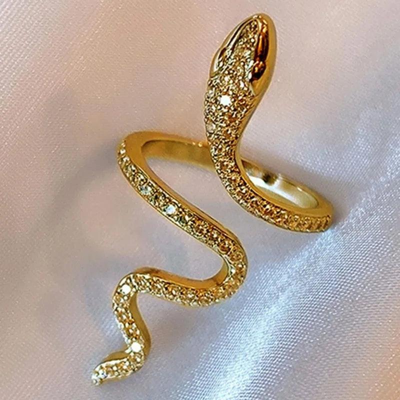 Fashionable Winding Snake with Adjustable Opening Ring, Cool and Unique Niche Design, Index Finger Ring - CRAVO ROSE