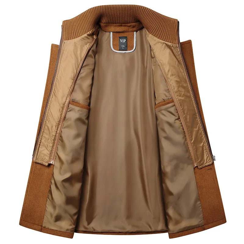 Casacos de inverno masculinos, sobretudos de caxemira, misturas de lã, sobretudos de alta qualidade, novos casacos de inverno, sobretudos casuais para negócios masculinos