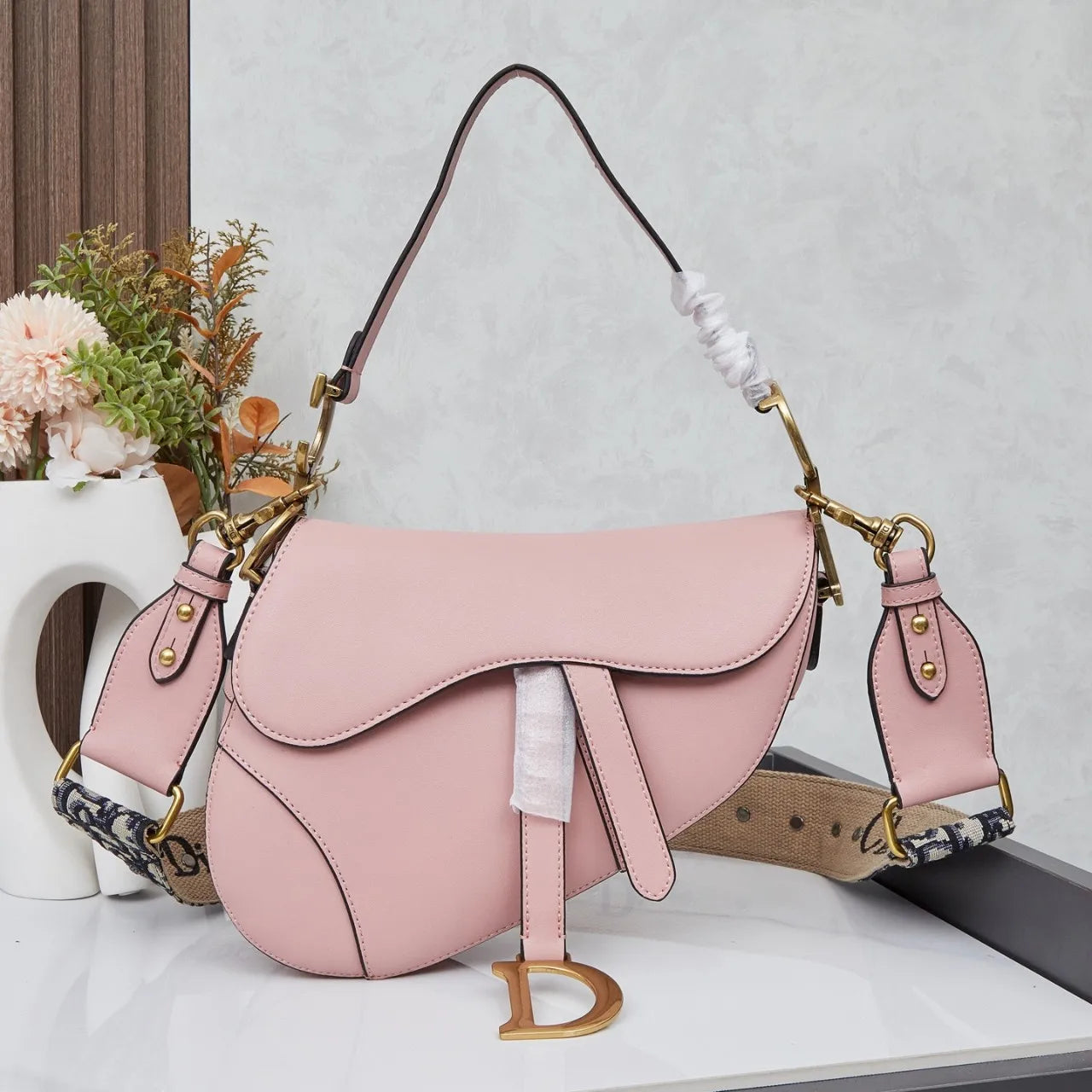 Bolsa crossbody feminina da moda com alça de ombro larga axilas pequena bolsa vintage bolsa de axila material de lona bolsa de sela - CRAVO ROSE