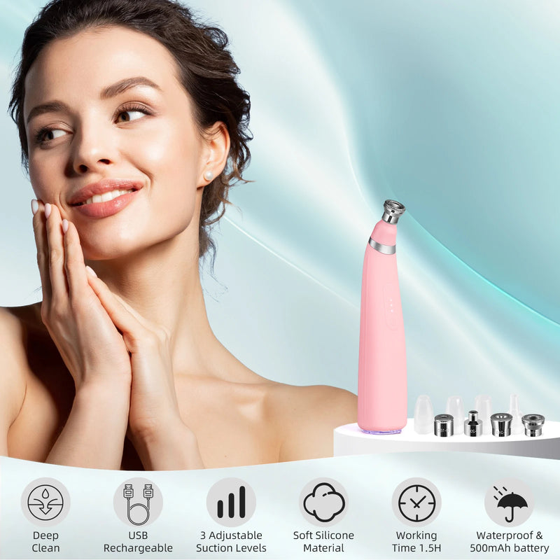 Máquina portátil de microdermoabrasão de diamante, dispositivo de peeling facial, esfoliação a vácuo, removedor de cravos com 4 pontas de peeling de diamante