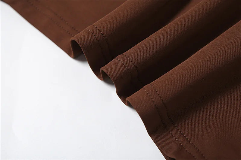 Conjunto de Calças Plissadas Decote em V Umbigo Exposto Sem Mangas Top Curto Slim Fit Calças Abraçando o Quadril