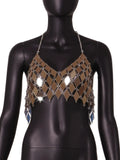 Sexy Pearl Tanksuit X20384 European and American Cross-border Hot Sale 2024 Summer Amazon Nightclub Sleeveless Top Strap
