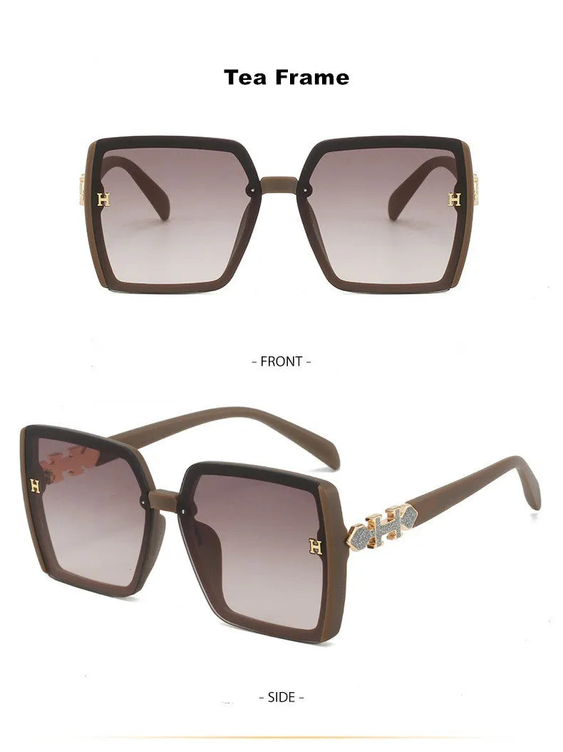 New Fashion Women's Sunglasses Light Luxury Travel Temple Letters UV400 Sunglasses(DS-3011)