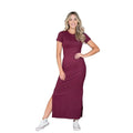 Women's Long Short Sleeve Side Sole Dress - CRAVO ROSE