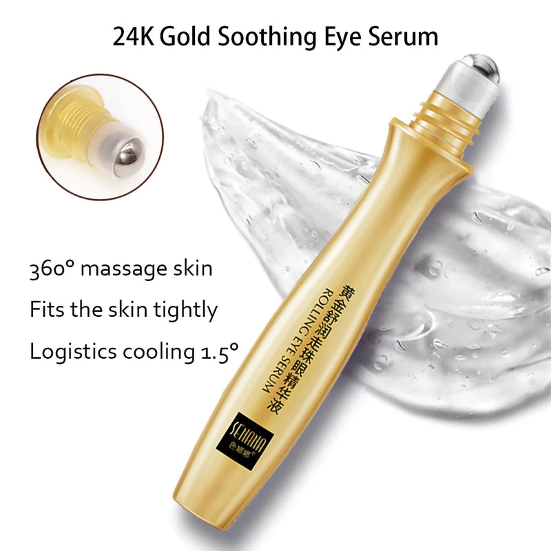 Conjunto de cuidados com a pele 24K Gold Niacinamida Soro Facial Antienvelhecimento Produtos para a Pele Remover Olheiras Creme de Colágeno para os Olhos Kit de Cuidados com a Pele