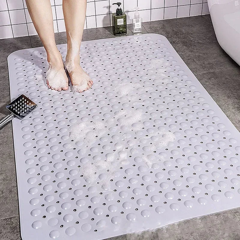 Tapete de banho grande, saudável e atóxico, antiderrapante, com ventosa, para banho, massagem nos pés, tapete de banho ecológico