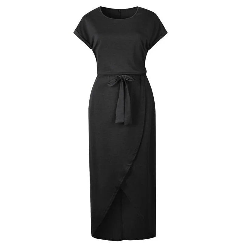 2023 Summer Beach Maxi Dress Women Floral Solid Short Sleeve Shirt Dress Casual Sexy Bandage Dress Robe Femme Vestidos Plus Size