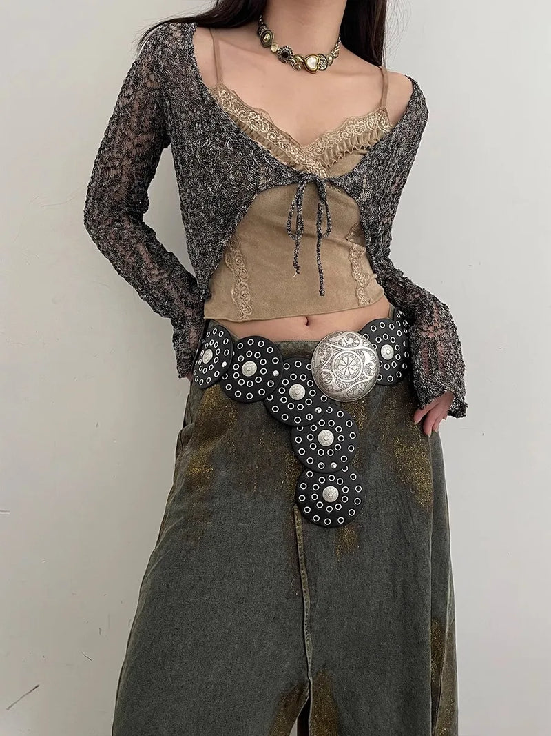 Adorno de cinto de vento com saias com acessórios exagerados  cinto largo feminino e moda retrô