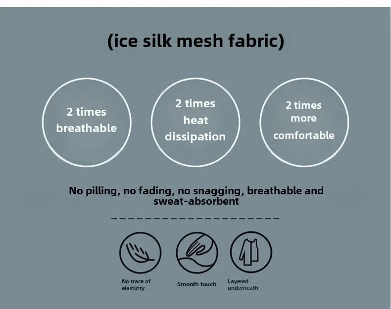 Camiseta masculina de manga curta, de seda gelada e secagem rápida, nova malha respirável, ajuste solto, gola redonda, camisa esportiva casual para o verão