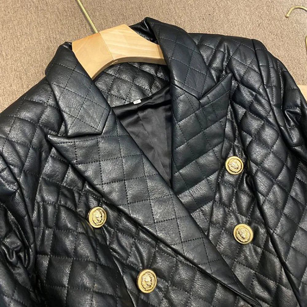 High-end Black Elegant Suit Jacket Ladies Casual Double Breasted Fashion Women's Blazer 2023 Office Work Casual Female Outerwear