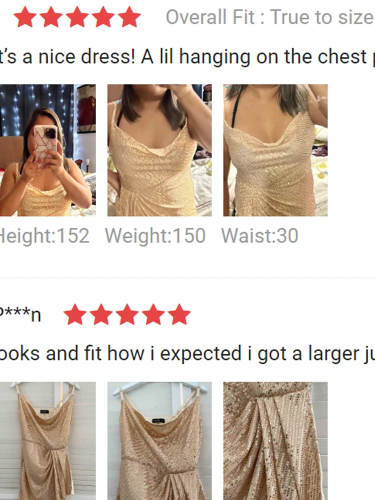 Women Spaghetti Strap Sleeveless Ruched Mini Sequin Dress