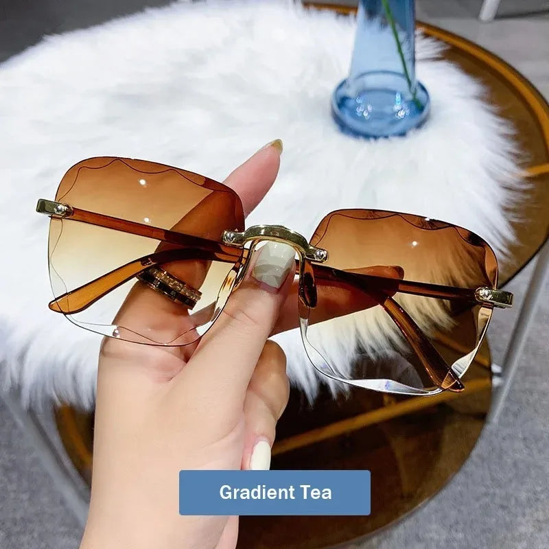 2024 New Frameless Cut Edge Sunglasses Fashion Summer Sun Visors Women's Transparent Multi-color Lenses UV400 Women Sunglasses - CRAVO ROSE