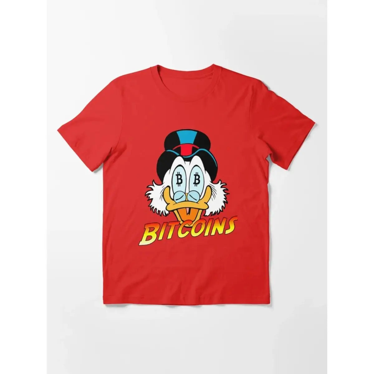 Men's T-shirt Uncle Scrooge Bitcoin Cartoon Short Sleeve Luxury Blouse