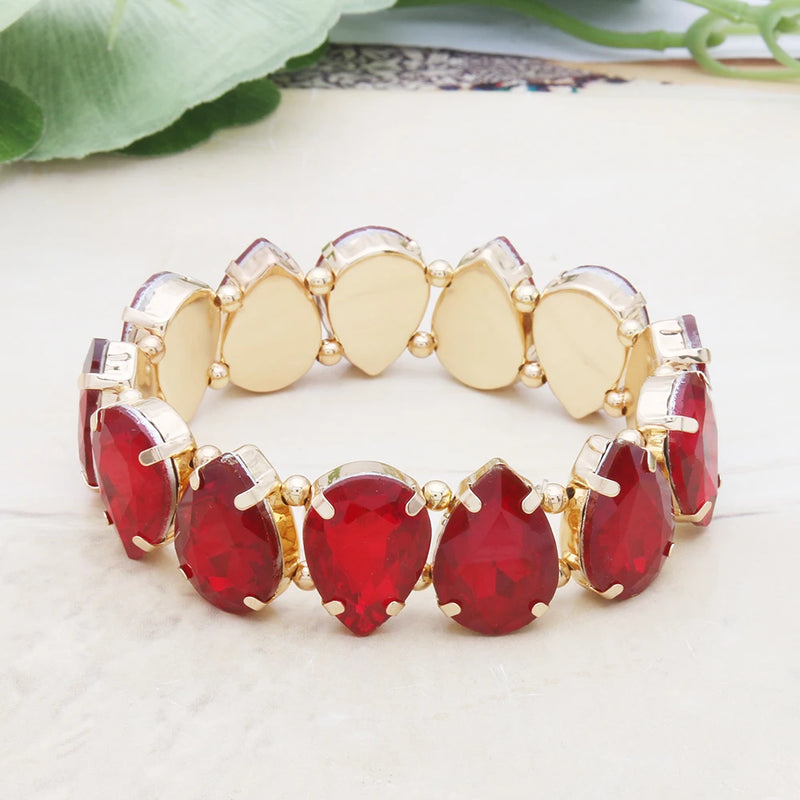 Bohemian Colorful Glass Bracelets For Woman European American Exaggeration Spring Rhinestone Bangle Madera Rhinestone Pulseira
