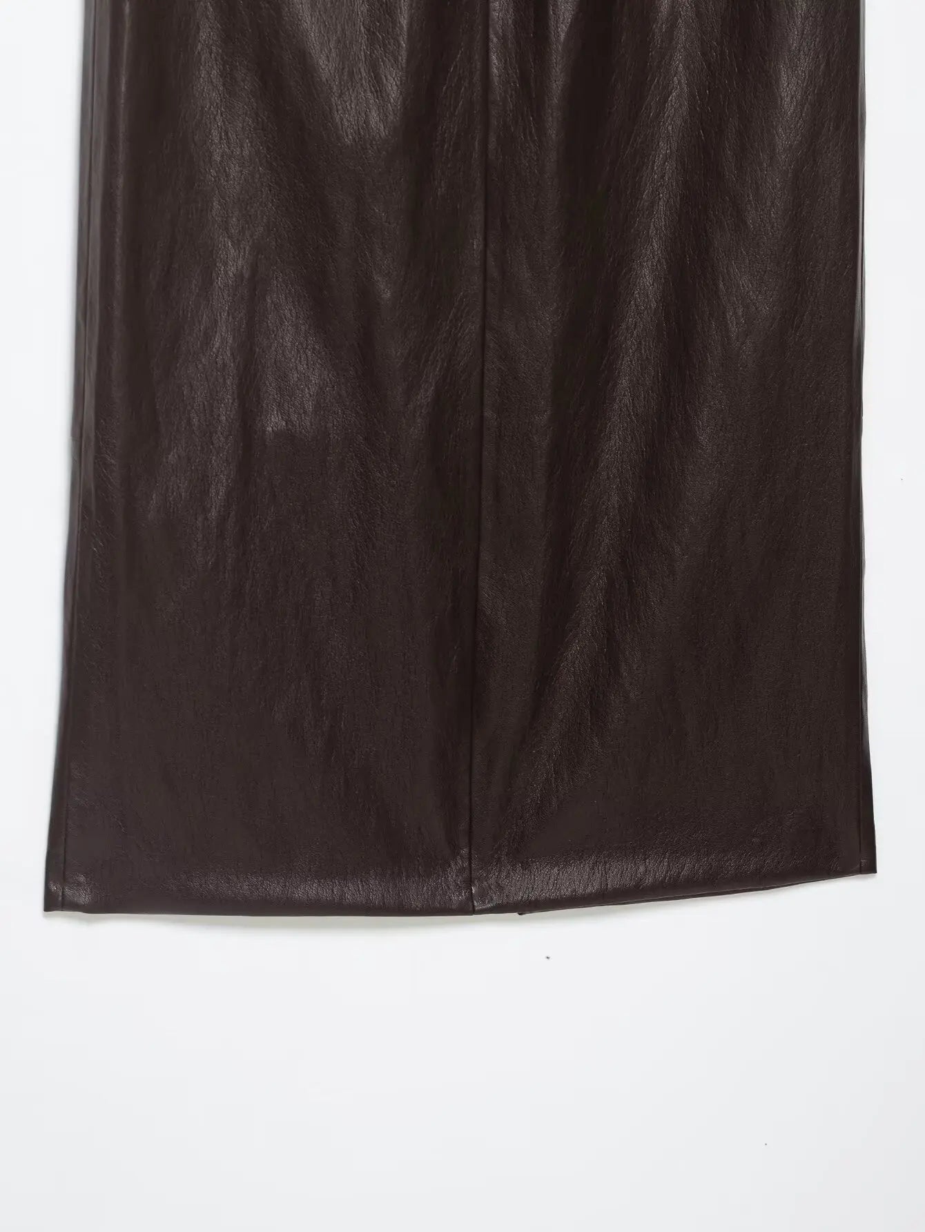HH Vintage Women's Leather Suits 2026 Spring Summer Round Neck Belted Vest Top+Front Split Long Skirts Female Two-Piece Set