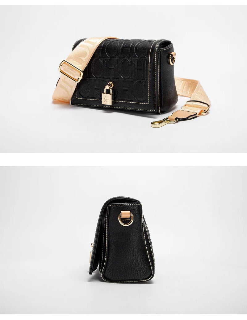 CH Fashion Design Model Metal Accessories Buckle Women's Shoulder Bag Luxury Brand 2024 Fashion Solid Colour Printed Head Bag