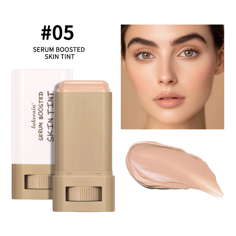Base em bastão Balm Serum Boosted Skin Tint Base em bastão Suave Plumper Alta Cobertura Base Bronze para Viagem Make