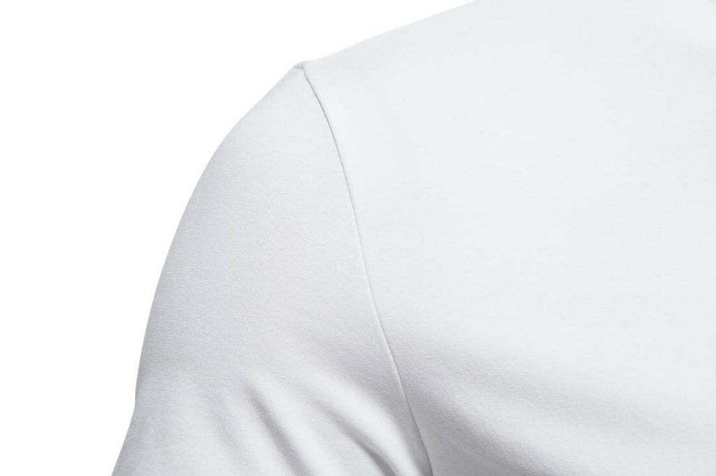 Mens Short Sleeve Henley Shirts Casual Cotton Slim Fit Basic Summer V Neck T-Shirt