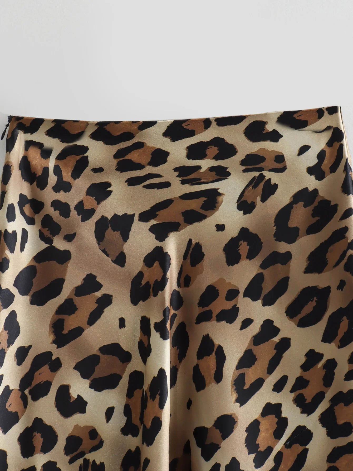 HXAO Leopard Print Women's Midi Skirt High Waist Stylish Long Skirts For Women Fall Vintage Satin Skirt Woman Elegant Skirts