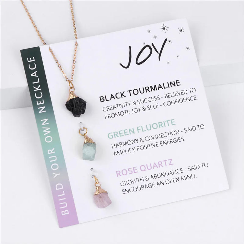 Healing Natural Stone Necklaces With Interchangeable Mineral Quartzs Pendant Necklaces For Women Balance Protection Card Jewelry
