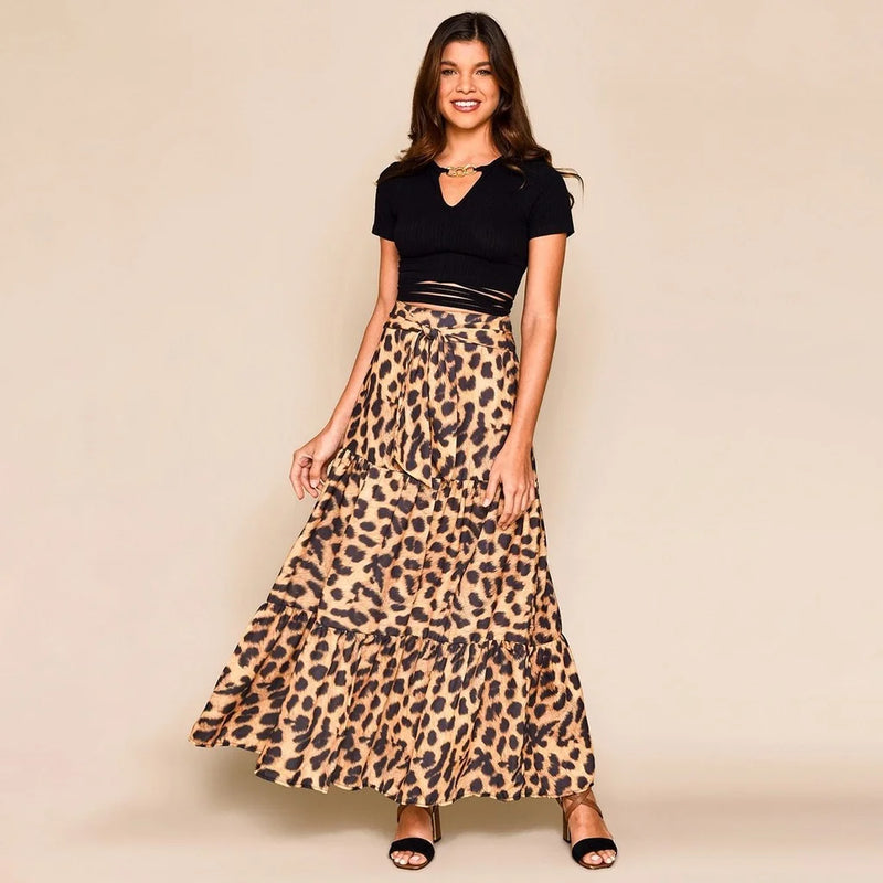 ONCA ANIMAL PRINT LONG SKIRT