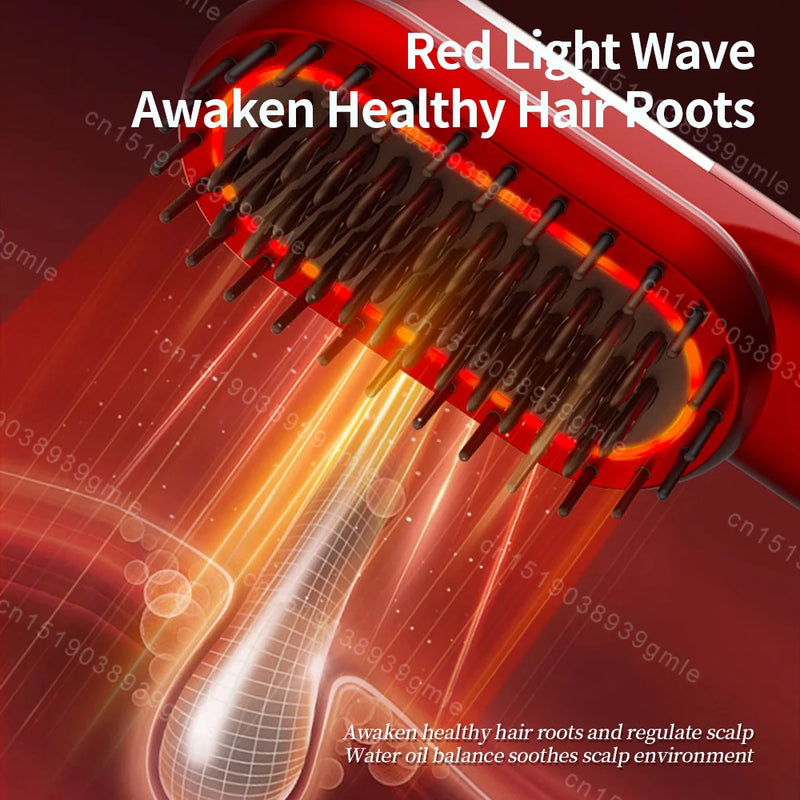 Massageador de couro cabeludo com terapia de luz vermelha, escova de luz vermelha, pente elétrico para massagem do couro cabeludo, ferramenta anti-queda de cabelo, escova de cabelo infravermelha