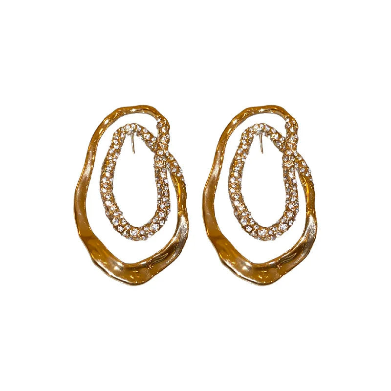 Brincos de Cristal Metal Irregular