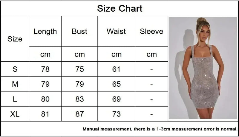 2025 Diamonds Glitter Backless Sexy Dress For Women Robes Evening Club Party Dress Bodycon Mini Summer Dresses Vestidos New
