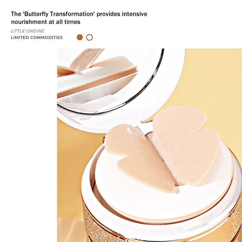 Air Cushion BB Cream Borboleta Pó Puff Base Hidratante Corretivo Clareador Controle de Oleosidade Maquiagem À Prova D'água Cosméticos