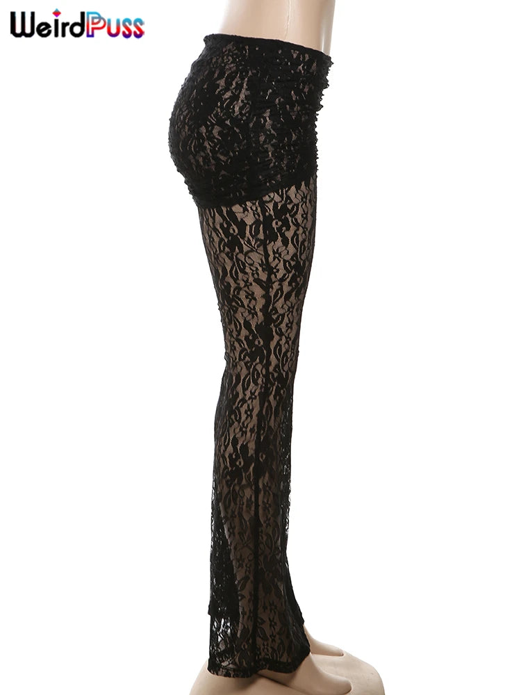 Weird Puss Sexy Summer Skirts Pants Women Y2K Chic Coquette Stretch Summer Trend Skinny Solid Wild Streetwear Trousers Bottoms