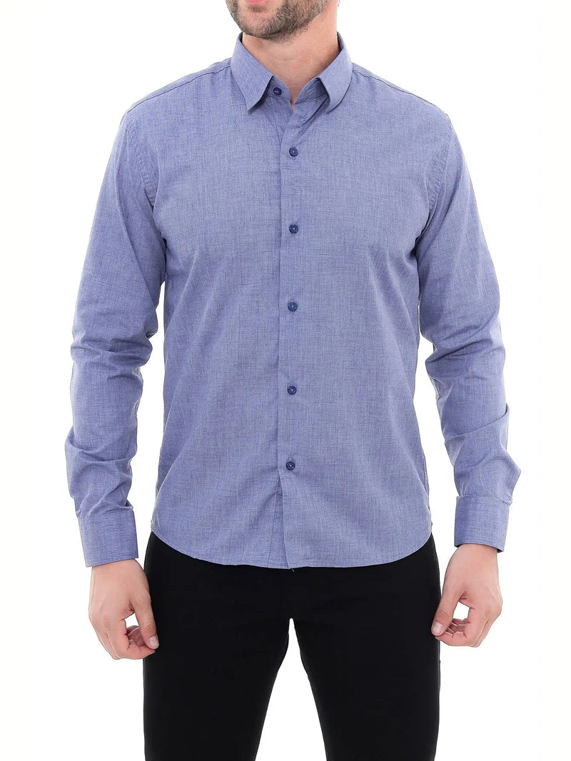 Cobalt Blue Linen Premium Men's Social Shirt