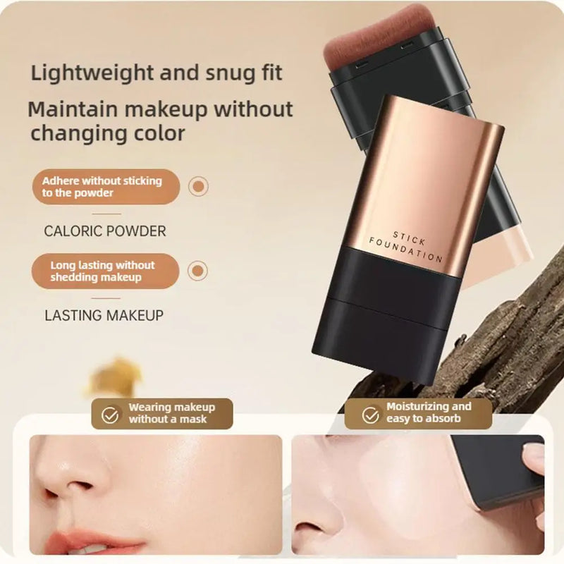 Base em bastão com cabeça de pincel, iluminador multifuncional, creme de contorno, corretivo de longa duração, bronzeador facial, bastão de contorno