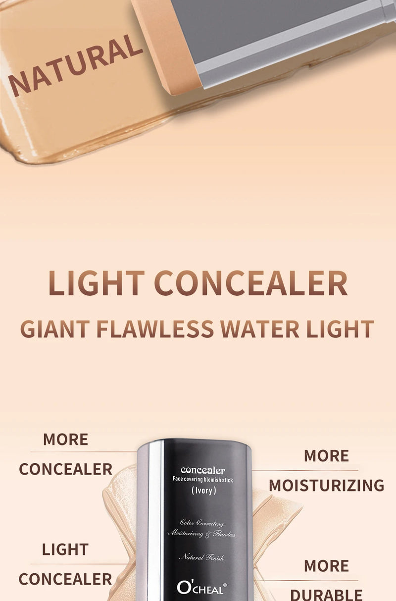 Ocheal Base Facial Contorno em Bastão Longa Duração Leve Iluminador em Bastão Corretivo Facial Contorno de Imperfeições Maquiagem de Beleza
