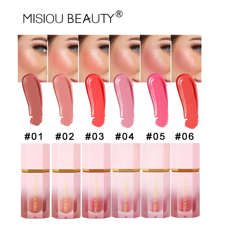 Blush líquido fosco em bastão, blush em creme de cor duradoura e fácil de usar para lábios e bochechas, corretivo à prova d'água e gloss labial.