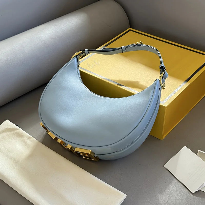 Novo 2025 graphy crescente saco de algodão linho lona revestido axilas ombro único bolsa feminina crossbody saco rua tendência - CRAVO ROSE