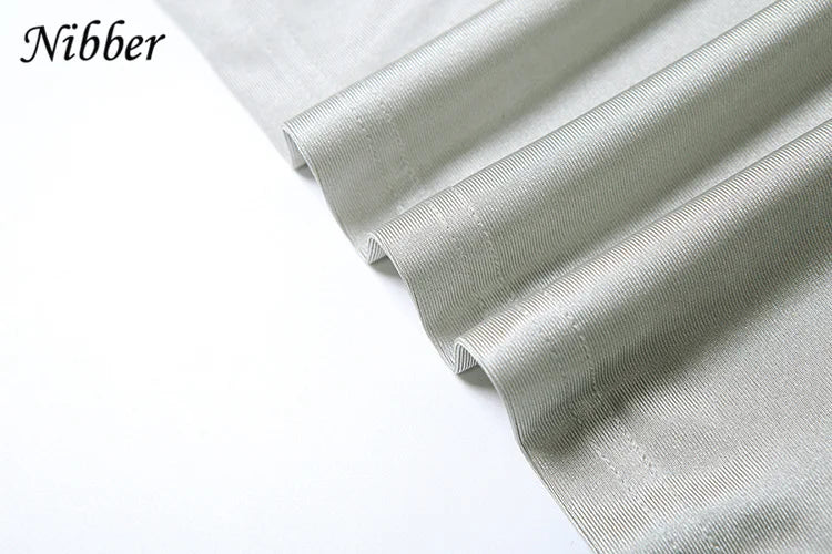 Nibber Irregular Hollow Dress Women Ruched Diagonal Collar Shorts Sleeve Waistless Slits Street Trend Temperament Long Bodycon