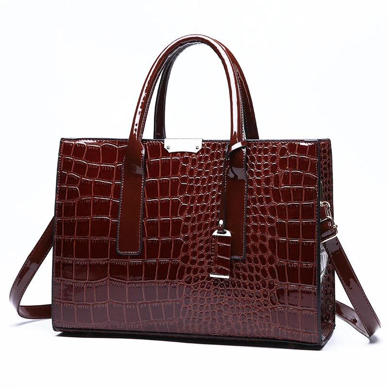 Crocodile Print Women Handbags Purse Tote Bags Adjustable Strap Top Handle Bag Large Capacity Crossbody Bags Work Travel Gift - CRAVO ROSE