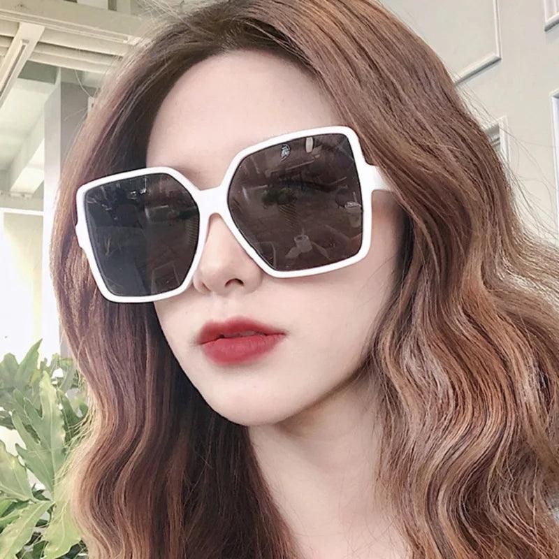 Fashion Women Oversize Sunglasses Gradient Plastic Brand Designer Female Sun Glasses Uv400 - CRAVO ROSE