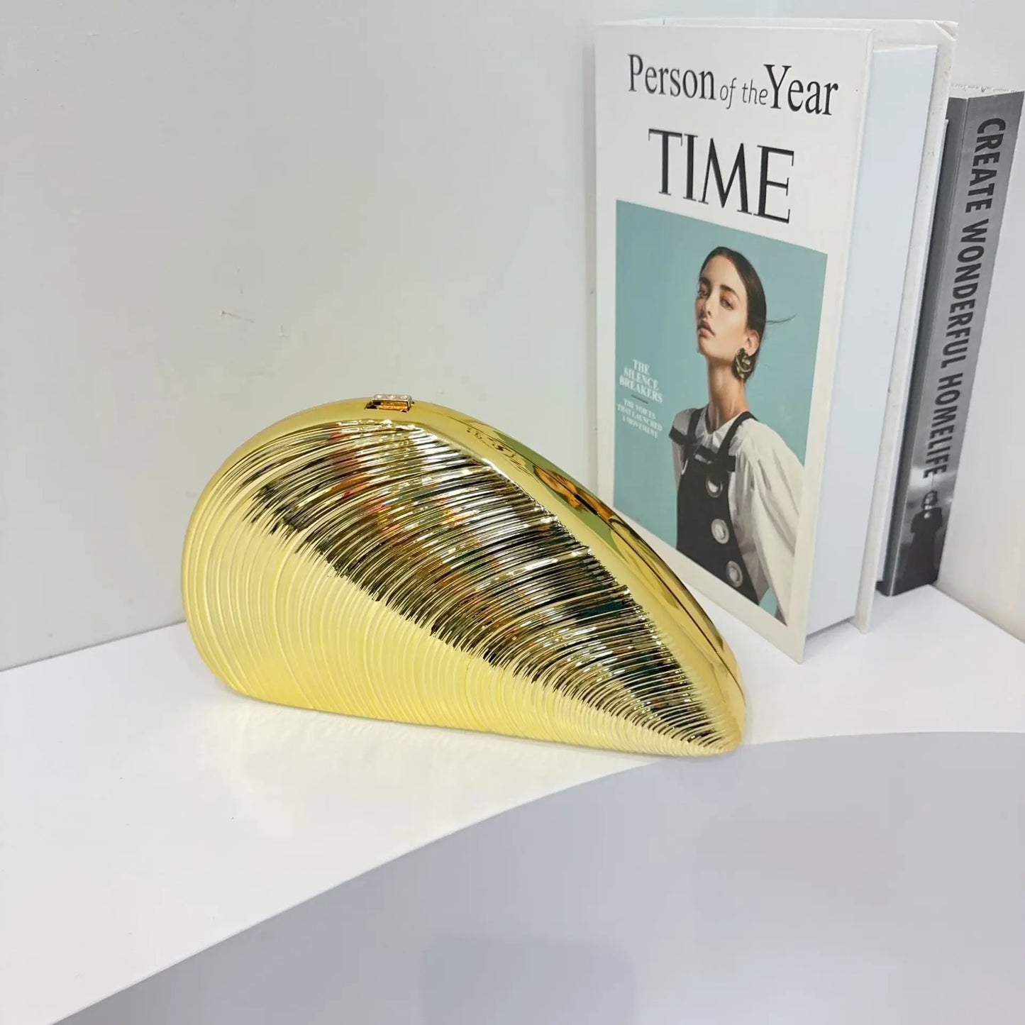 Retro dourado prata metal grande concha saco acrílico novo banquete festa mão com tudo incluído ombro feminino crossbody sacos de noite - CRAVO ROSE