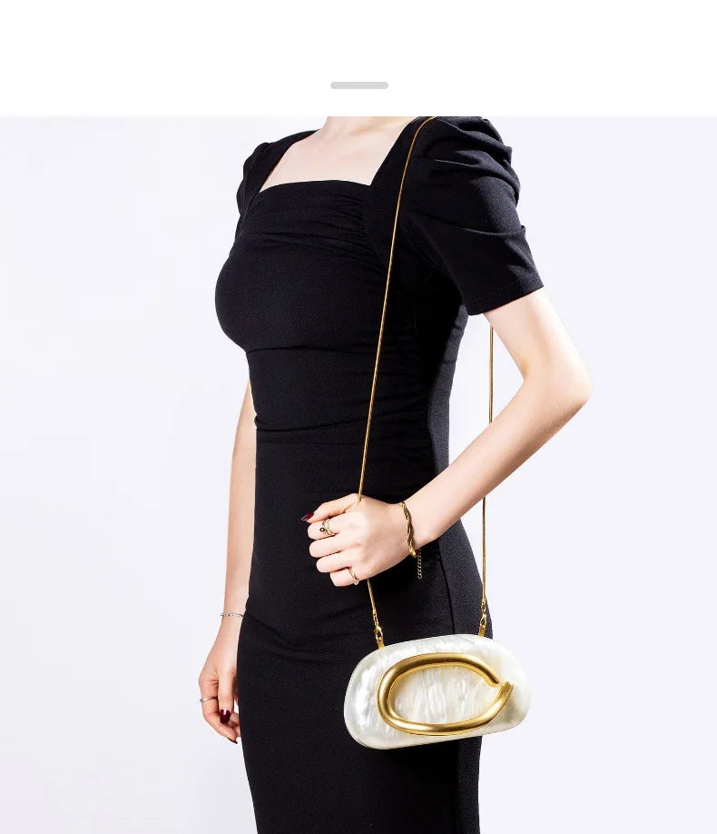 Bolsa de mão feminina com fecho dourado, bolsa de mão para festa de casamento, caixa fofa de metal, bolsa de marca, bolsa feminina para noite