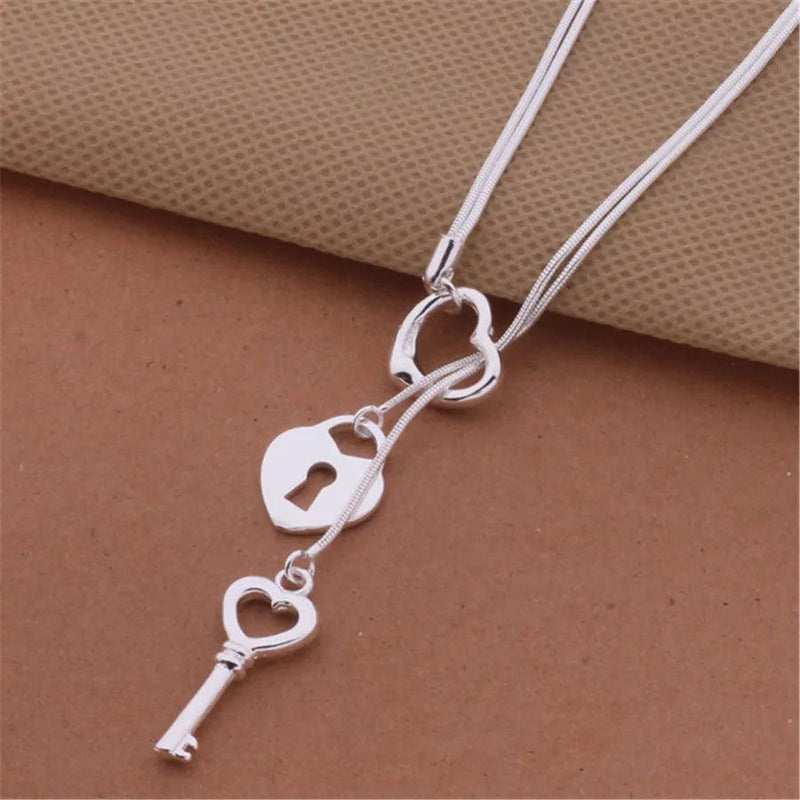 Promotional 925 Sterling Silver Charms Necklace High-quality Jewelry Exquisite Fashion Women Classic Cute Wedding 45CM - CRAVO ROSE