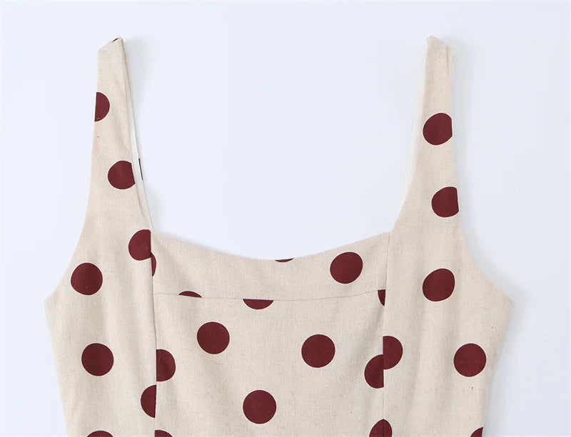 Women's Dress 2026 Summer New White Polka Dot Spaghetti Strap Dress with Irregular Hem Elegant and Stylish Vacation Style