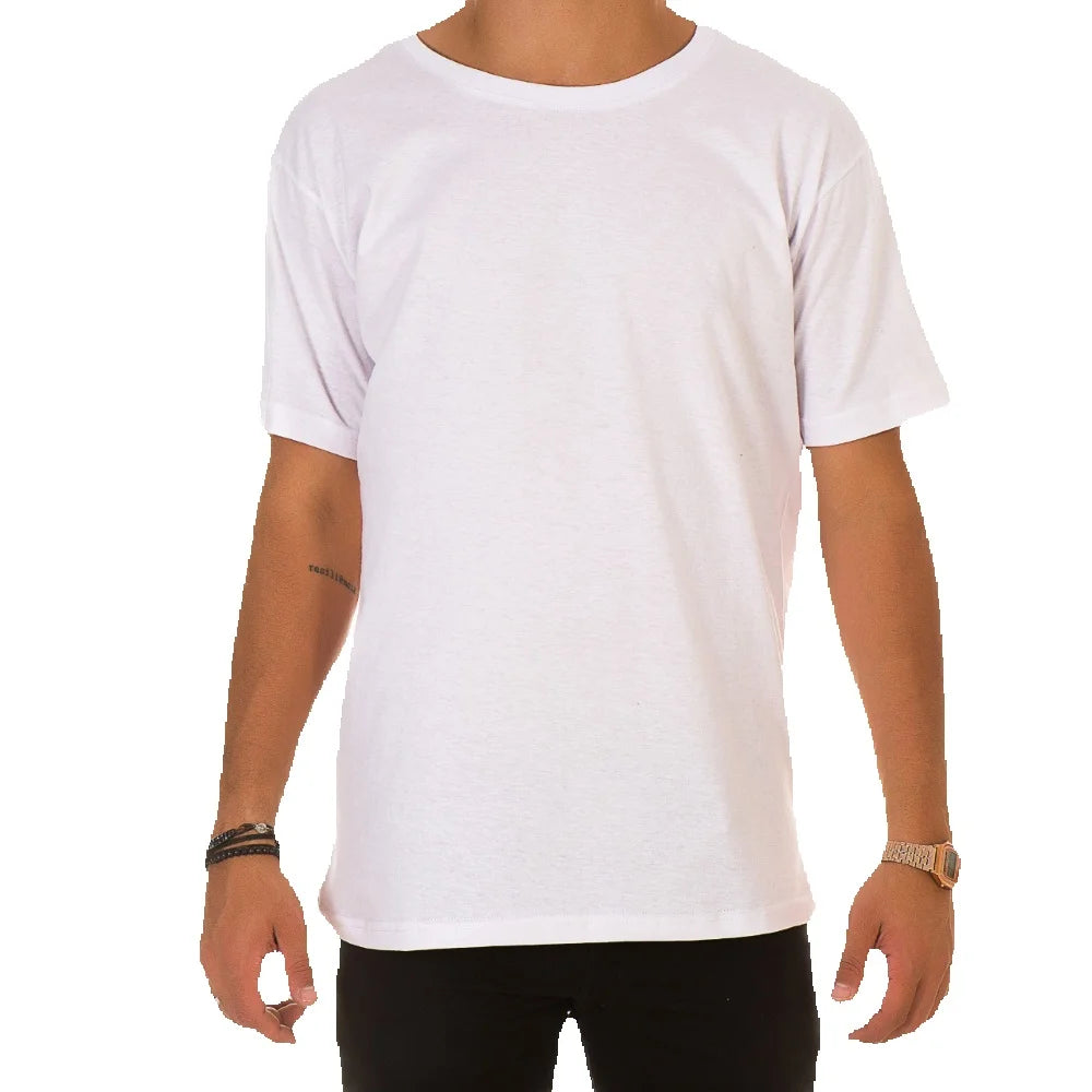 Kit Camiseta e Bermuda Moletinho Masculina Básica Lisa Branca do P ao G1/EXG